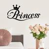 Pegatinas Negras de Princesa Corona Transfronterizas Amazon Decoración de Habitación de Niña Pegatinas de Diseño de Dormitorio Pegatinas de Pared Autoadhesivas