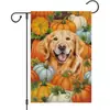 Nova Bandeira Popular da Amazon para Jardim Colheita de Outono Decoração de Ação de Graças Elemento Folha de Bordo Abóbora Venda Direta da Fábrica