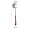 Acero Inoxidable Grado 316 Espátula de Nogal Cucharón de Sopa Mango de Madera Espátula de Cabeza Redonda Olla de Cocina Cocina Champiñón Espátula Pequeña para Freír