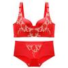 Conjunto de Lingerie para Mulheres, Noiva de Casamento, Ano do Zodíaco, Sutiã para Seios Pequenos, Sem Fio, Acolchoado, Push-Up, Estilo Fino, Festivo