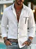 Nova camisa masculina de manga longa para comércio exterior transfronteiriço com design color-block, colarinho de lapela, estilo casual business, corte slim, camisa versátil para homens