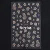 Pegatinas Transfronterizas para Uñas Nuevas Estampado en Caliente Hoja de Arce Francesa Mariposa Flor Brillo Plata Pegatina Adhesiva para Uñas Uña