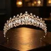 Nueva Corona de Novia de Lujo con Diamantes Completa Diadema Accesorios para Vestido de Novia Elegante Temperamento Corona de Novia de Cristal Accesorios para el Cabello