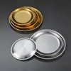Sartén para Asar Estilo Coreano de Acero Inoxidable con Diseño de Copo de Nieve, Plato Redondo Dorado para Buffet, Plato para Bocadillos y Frutas, Plato para Filetes de Restaurante