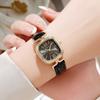 Reloj de cuarzo para estudiantes, elegante, estilo coreano, para mujer, dorado, cuadrado pequeño, para niñas, venta al por mayor de fábrica