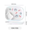 Prato de Cerâmica Fofo Estilo Japonês para Dumplings com Prato para Vinagre, Novo Modelo 2022 para Uso Doméstico, Lindo Prato com Compartimentos para Café da Manhã