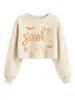 Amazon eBay Moda Europeia Americana Versátil Personalidade Solto Feminino Assustador Fantasma Vazado Cropped Moletom