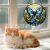 Pendente de vidro borboleta azul para jardim transfronteiriço, decoração de vidro para casa, decoração de janela, apanhador de sol para jardim