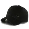 Novo Chapéu de Algodão Masculino para Exterior de Inverno para Homens de Meia-Idade e Idosos Vovô com Pelúcia Quente Boné de Baseball Proteção para Orelhas de Velho Proteção Contra Frio Chapéu Bico de Pato