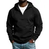 Sudadera con capucha de forro polar con media cremallera para hombre transfronteriza, chaqueta casual de punto patchwork de ajuste holgado para otoño e invierno de Amazon