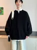 Suéter Pulôver de Malha Grossa Direto da Fábrica Camada Base Quente Gola V Toque de Luxo Estilo Coreano de Inverno Masculino Preguiçoso