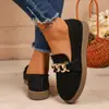 Mocasines de Moda Otoñal Nueva Estilo Coreano 2025 Hebilla Metálica Suela Gruesa Suave Zapatos Casuales Planos de Moda Venta al por Mayor
