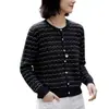 Cárdigan de punto ondulado de lana nuevo para mujer, cuello redondo, corte holgado, otoño/invierno, top versátil, manga larga, estampado, 2026