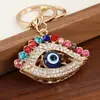 Llavero de Metal con Ojo de Diablo de Pedrería Colorida Transfronterizo Colgante Creativo para Bolsa de Regalo Llavero de Coche