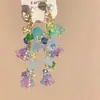 Flores de Primavera, Aretes de Borla de Flores Coloridas, Aretes de Clip de Bobina de Mosquito Frescos de Primavera con Dopamina para Orejas No Perforadas