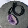 Colar 50mm em Forma de Ovo Mais Vendido Transfronteiriço, Joias de Lápis Lazúli Naturais, Design de Nicho, Colar de Ametista, Nicho de Luxo Leve