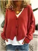Otoño e Invierno 2025 Popular Ropa Femenina Transfronteriza Europea y Americana Ebay Amazon Wish Suéter Casual Holgado Cárdigan de Punto