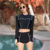 Novo moda barriga coberta magro conservador esportes fonte termal exportação cintura alta sexy conservador fada pintado maiô