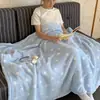 Patrón de Ola de Sal Marina ~ Manta Gruesa de Forro Polar, Manta para Siesta en la Oficina, Manta Sencilla para Arroparse, Manta para Sofá, Suave y Amigable con la Piel