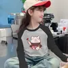 Camiseta base de manga larga raglán para niña 2026 Otoño/Invierno Nuevo Estilo Térmica de Polar para Niños Elegante Camiseta de Cuello Redondo