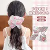Lenço floral quadrado estilo coreano para crianças, scrunchie, elástico de cabelo para bebê, faixa de cabeça para meninas, acessório de cabelo para rabo de cavalo de menina