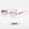 Gafas de Sol Sin Montura de Borde Cortado Moda Europea y Americana Ins Gafas de Metal Versátiles de Alta Gama para Mujer Estilo Coreano Gafas de Moda Venta al por Mayor
