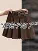 Falda plisada de lana retro para mujer, nuevo diseño de otoño e invierno, versátil de cintura alta, adelgazante, línea A, falda corta anti-exposición A1416