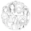 Oc peinado bidimensional referencia dibujo de cabello dibujo de personaje tutorial dibujo de tablero blanco y negro plantilla de práctica pegatina de práctica