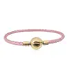 Pulsera de Cordón de Cuero Trenzado con Hebilla de Acero de Titanio Logo Panjia Bucle Único Negro Hebilla Redonda de Cuero Pulsera Básica Transfronteriza DIY