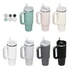 Nueva taza para automóvil de 40 oz con asa, taza de acero inoxidable para automóvil, taza con tubo de succión para exteriores, taza para conservar el calor y el frío.