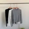 Camiseta de Manga Larga con Bordado de Cachorro y Cuello Semi Alto para Mujer, Corte Ajustado, Prenda Base, Prenda Base de Forro Polar con Cachorro y Cuello Semi Alto
