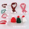 Cachecol Mini Chapéu de Natal mais Bola Cachecol de Tricô Decoração de Natal Cachecol de Boneca Acessórios para Joias de Garrafa