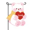 Bandera de Jardín Nueva para el Día de San Valentín Transfronteriza Decoración de Patio Bandera Colgante de Rosa Roja Impresión a Doble Cara Se Puede Diseñar Según la Imagen