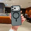 Cor Contrastante com Toque de Pele Magnética Acrílica Case Magnético Adequado para iPhone 18 Pro Max Apple Case Magnético com Toque de Pele