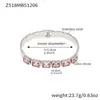 Pulsera Cuadrada de Acero Inoxidable con Piedras de Vidrio de Colores Diseño de Nicho Ins Joyería Moderna Genial Europea y Americana Chapada en Oro de 18K Que No Se Desvanece