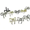 Botão de metal de alta qualidade em formato de laço com fivela de pérola, fivela de diamante de cristal, linha simples de luxo leve, estilo de moda para roupas