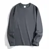 Algodão de Xinjiang 300g Pesado Algodão Puro Manga Longa Solto Branco Puro Top com Camada Base Grossa Camiseta para Homens e Mulheres