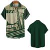 Camisa masculina de verão Europa e Estados Unidos 2022 nova camisa impressão digital 3D cardigã casual roupa cos uma geração de cabelo