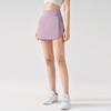 Saia de Tênis com Proteção Solar Cintura Alta Modeladora Falsa Duas Peças Anti-reflexo Shorts de Yoga Bolso Traseiro na Cintura Feminina Esportes Fitness Corrida