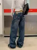 Jeans Patchwork Estrella Bordada Estilo Retro Americano para Mujer 2026 Primavera y Verano Nuevos de Cintura Alta Holgados Rectos de Pierna Ancha