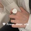 Corea del Sur Industria Pesada Diseño Nicho Joyería Plata Brillante Plata Esterlina S925 Anillo Cóncavo Redondo Anillo Abierto Ajustable