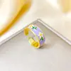 Anillo Ladrillo de Diseño Nicho de Alta Gama Lujo Accesible para Mujer Moda Europea y Americana Creativo Zirconia Chapado en Oro Anillo Abierto Ajustable