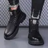 Botas de Trabalho Atacado Outono e Inverno, Sapatos de Proteção para Trabalho Masculino, Botas Martin Versáteis, Tênis de Cano Alto de Couro, Sapatos Casuais, Botas de Neve Masculinas