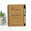 Papel Kraft A6 Caneta Esferográfica de Bambu Ecológica Caderno Inspirador Caderno com Espiral Alemão Material Escolar Bloco de Notas Simples