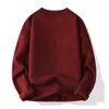 Suéter de Gola Alta de Ano Novo para Homens, Outono e Inverno, Forrado com Lã e Espessado, Estilo Preguiçoso, Camiseta Base Camada Interna, Alta Qualidade, Moletom Tricotado Fresco e Estiloso