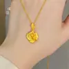 Tienda de oro con arena dorada Nuevo colgante de rosa retro romántico de oro regalo para madre regalo para novia