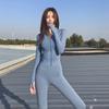 Jaqueta de Yoga com Forro de Fleece e Espessada, Manga Longa Elástica de Primavera para Esportes e Fitness, Top de Corte Justo, Exclusivamente para Vendas Transfronteiriças