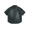 N-52TRW Estilo Americano Retro Moda Marca Lavada Vestido Suelto Manga Corta Camisa para Hombres y Mujeres Chaqueta de Verano CS121