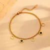 Colar Pulseira Joia Aço Inoxidável Oco Transfronteiriço Moda Aço Titânio Flor de Cinco Folhas 18k Redondo Oco Conjunto