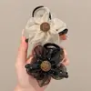 Pinza de Pelo de Malla de Alta Gama con Flor de Pedrería para Mujer 2024 Nuevo Clip de Tiburón Horquilla para Cola de Caballo Alta Clip para la Parte Posterior de la Cabeza